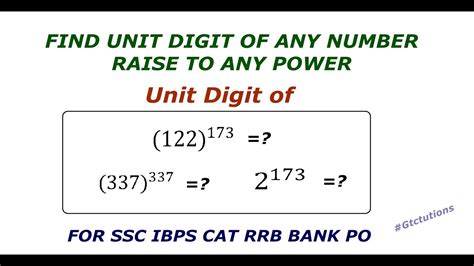 how to find unit digit of powers|Unit Digit Number System Concept .